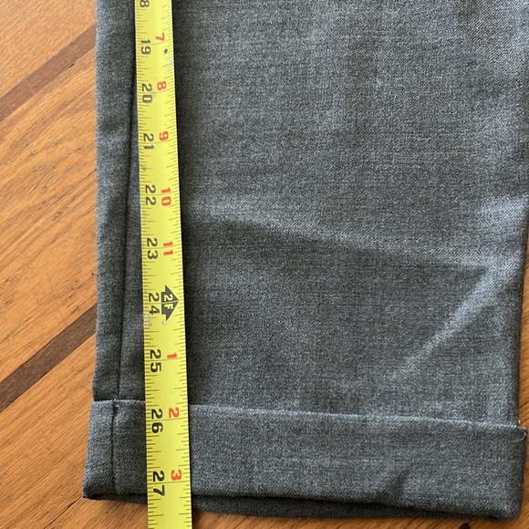 Classic Eileen Fisher Grey Wool Flannel Cuffed Pants Size 14 - Picture 8 of 10